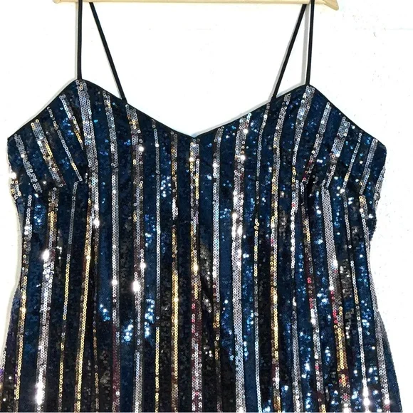 Maeve Sleeveless Sequin Stripe Midi Dress size 2X - Picture 4 of 8